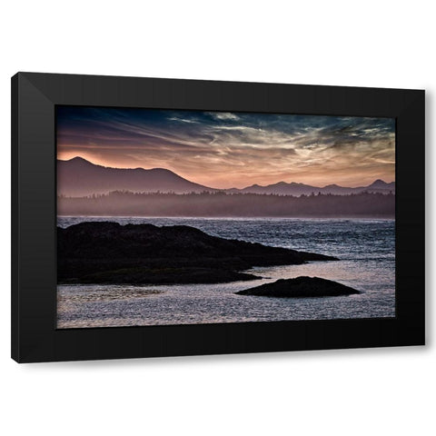 Sunset Glow at Wickaninnish Beach Black Modern Wood Framed Art Print by Burdick, Chuck