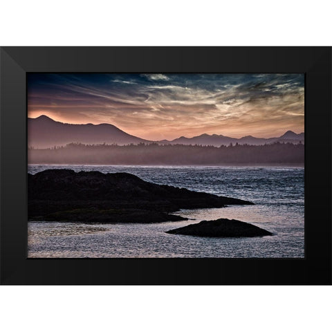 Sunset Glow at Wickaninnish Beach Black Modern Wood Framed Art Print by Burdick, Chuck