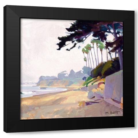 Palm And Cypress; Butterfly Beach Black Modern Wood Framed Art Print by Burtt, Marcia
