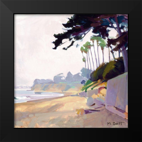 Palm And Cypress; Butterfly Beach Black Modern Wood Framed Art Print by Burtt, Marcia