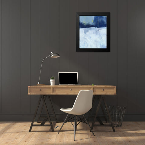 Blue Sticks Black Modern Wood Framed Art Print by Bailey, Paul