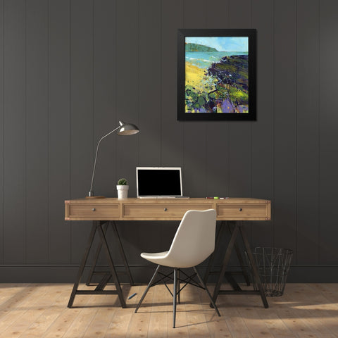 Clarach Bay Black Modern Wood Framed Art Print by Bailey, Paul
