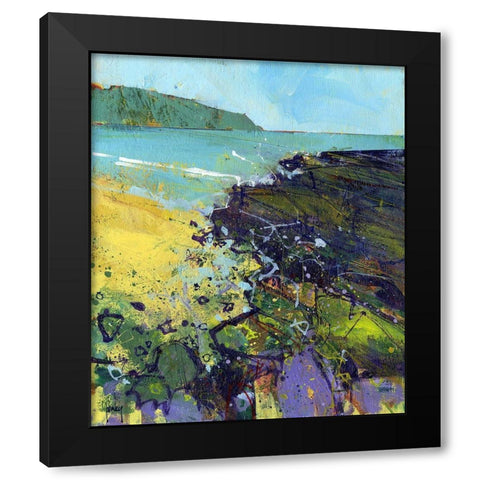 Clarach Bay Black Modern Wood Framed Art Print by Bailey, Paul