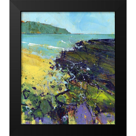Clarach Bay Black Modern Wood Framed Art Print by Bailey, Paul