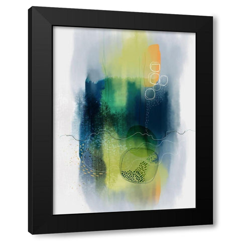 Misty Mountain Lake Black Modern Wood Framed Art Print with Double Matting by Banerjee, Ishita