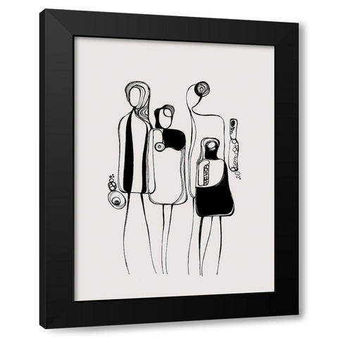 Pod People Amis Black Modern Wood Framed Art Print with Double Matting by Banerjee, Ishita