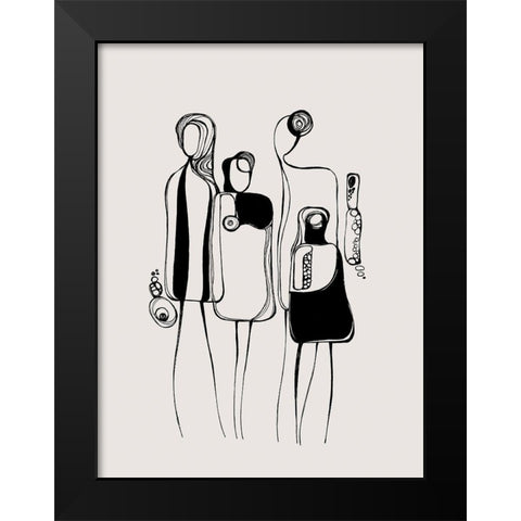 Pod People Amis Black Modern Wood Framed Art Print by Banerjee, Ishita