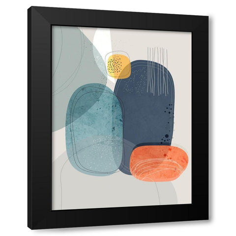 Rock Faces Black Modern Wood Framed Art Print by Banerjee, Ishita