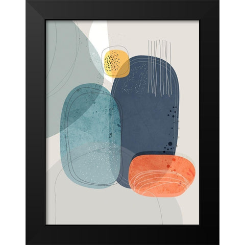 Rock Faces Black Modern Wood Framed Art Print by Banerjee, Ishita