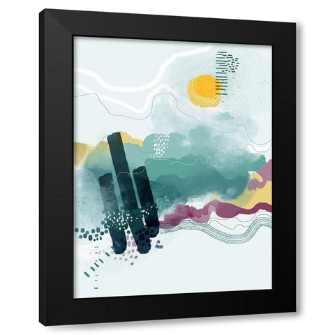 Seafoam Black Modern Wood Framed Art Print by Banerjee, Ishita