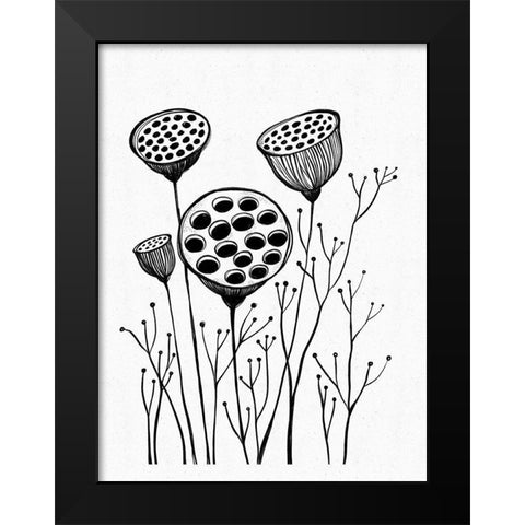Stem Black Modern Wood Framed Art Print by Banerjee, Ishita
