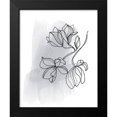 Botanique en Gris 1 Black Modern Wood Framed Art Print by Baker, Bronwyn