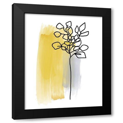 Botanique en Gris 3 Black Modern Wood Framed Art Print with Double Matting by Baker, Bronwyn