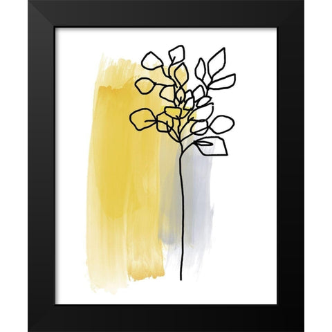 Botanique en Gris 3 Black Modern Wood Framed Art Print by Baker, Bronwyn