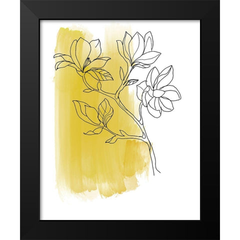 Botanique en Jaune 1 Black Modern Wood Framed Art Print by Baker, Bronwyn