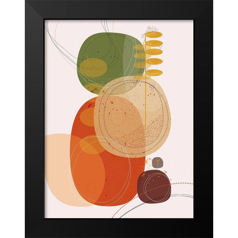 Autumn Sunset Black Modern Wood Framed Art Print by Banerjee, Ishita