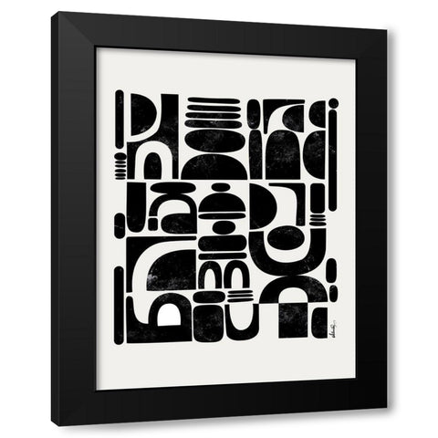 Fragmented Black Modern Wood Framed Art Print by Banerjee, Ishita