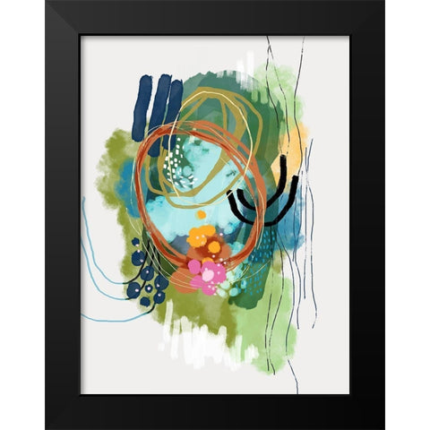 Lilies On The Lake Black Modern Wood Framed Art Print by Banerjee, Ishita
