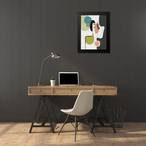 Love In Pieces Black Modern Wood Framed Art Print by Banerjee, Ishita