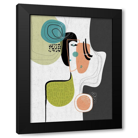 Love In Pieces Black Modern Wood Framed Art Print by Banerjee, Ishita
