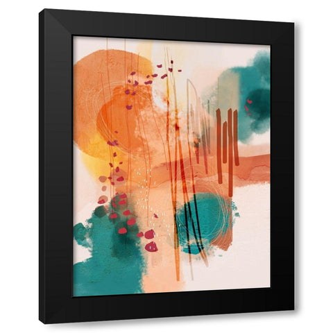 Sunset Moon 01 Black Modern Wood Framed Art Print with Double Matting by Banerjee, Ishita