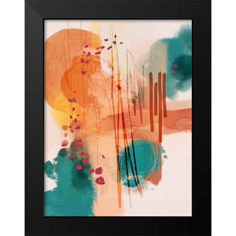 Sunset Moon 01 Black Modern Wood Framed Art Print by Banerjee, Ishita