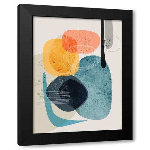 Tangled Rocks Black Modern Wood Framed Art Print by Banerjee, Ishita