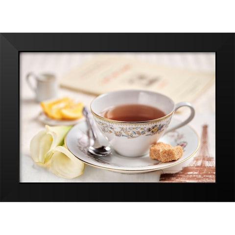 Cafe de Paris No. 2 Black Modern Wood Framed Art Print by Blaustein, Alan