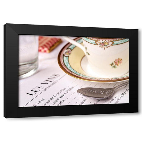 Paris Cafe No. 12 Black Modern Wood Framed Art Print with Double Matting by Blaustein, Alan