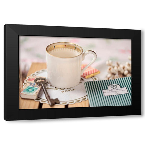 Caffe Roma No. 2 Black Modern Wood Framed Art Print by Blaustein, Alan