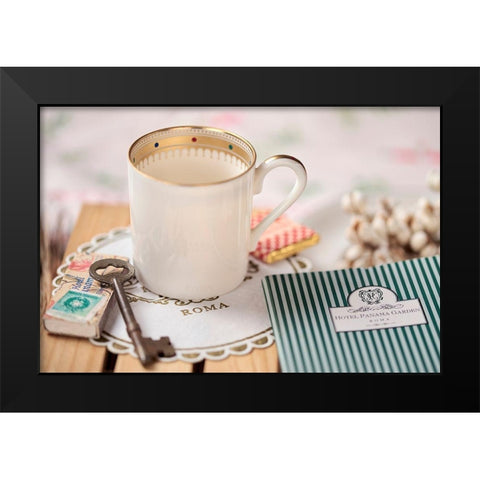 Caffe Roma No. 2 Black Modern Wood Framed Art Print by Blaustein, Alan