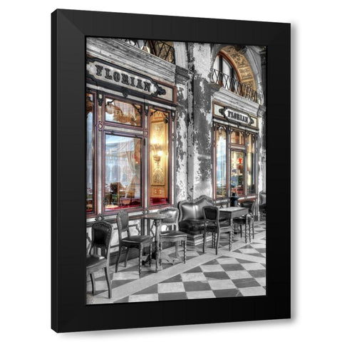 Caffe Florian-Venezia Black Modern Wood Framed Art Print by Blaustein, Alan