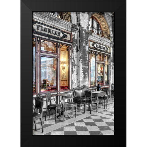 Caffe Florian-Venezia Black Modern Wood Framed Art Print by Blaustein, Alan