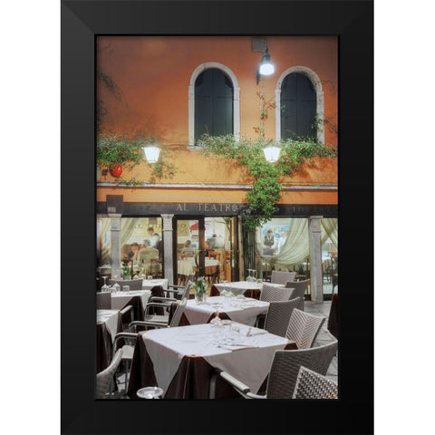 Al Teatro Cafe-Venezia Black Modern Wood Framed Art Print by Blaustein, Alan