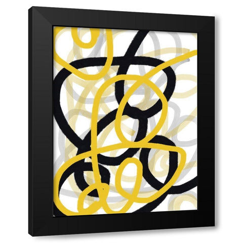 Scribble No. 1 Black Modern Wood Framed Art Print by Baker, Bronwyn