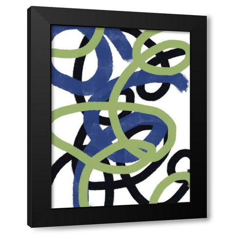Scribble No. 2 Black Modern Wood Framed Art Print with Double Matting by Baker, Bronwyn