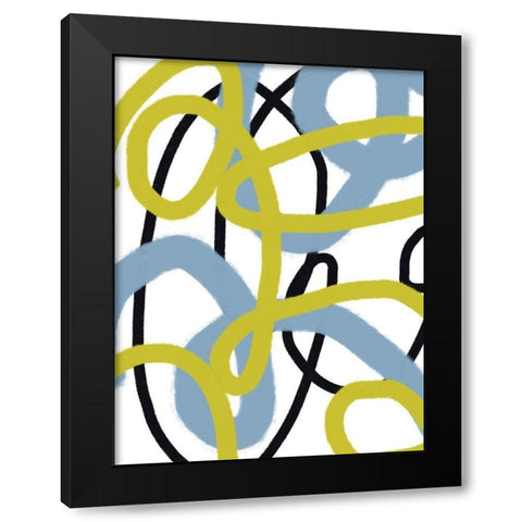 Scribble No. 3 Black Modern Wood Framed Art Print with Double Matting by Baker, Bronwyn