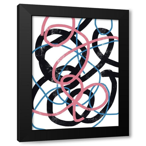 Scribble No. 4 Black Modern Wood Framed Art Print with Double Matting by Baker, Bronwyn