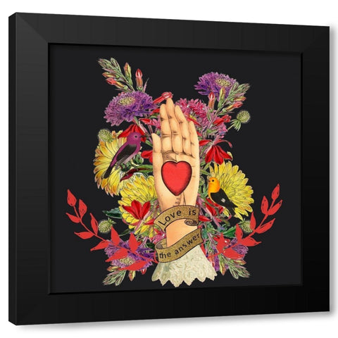 Love Is the Answer Black Modern Wood Framed Art Print with Double Matting by Brothers, Erika C.