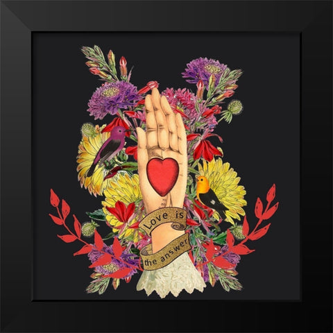 Love Is the Answer Black Modern Wood Framed Art Print by Brothers, Erika C.