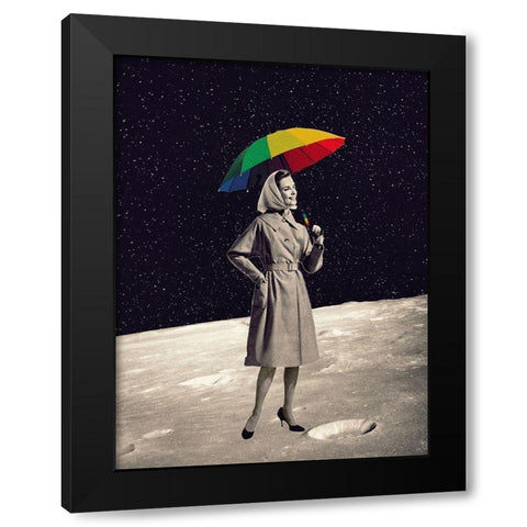 Moon Walk Black Modern Wood Framed Art Print by Brothers, Erika C.