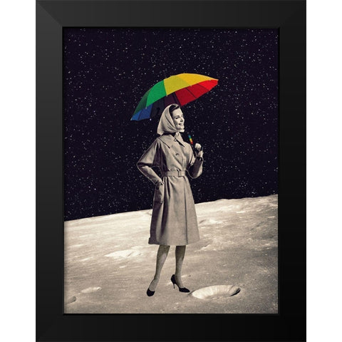 Moon Walk Black Modern Wood Framed Art Print by Brothers, Erika C.
