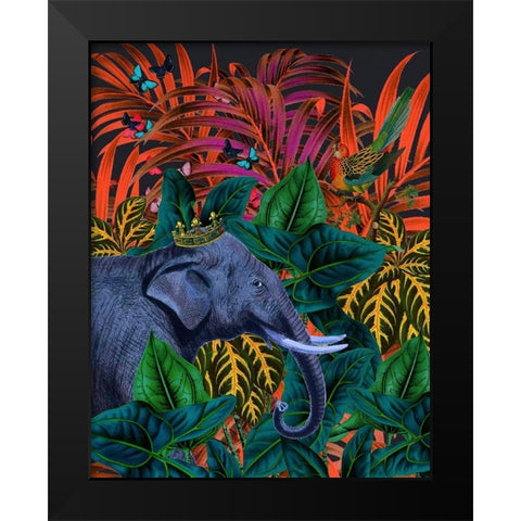 Tropical Jungle Black Modern Wood Framed Art Print by Brothers, Erika C.