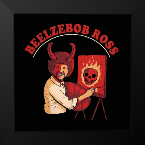 Beelzebob Ross Black Modern Wood Framed Art Print by Buxton, Michael