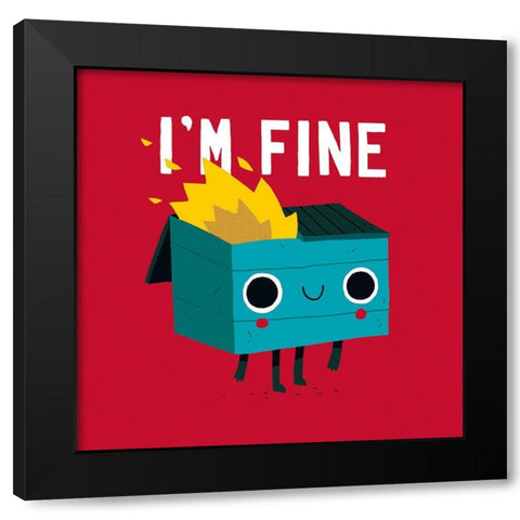 Dumpster Is Fine Black Modern Wood Framed Art Print by Buxton, Michael