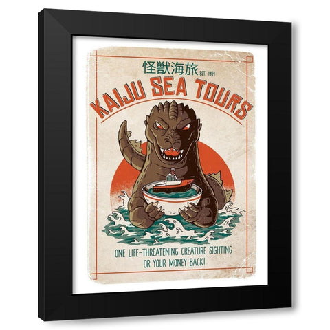 Kaiju Sea Tours Black Modern Wood Framed Art Print with Double Matting by Buxton, Michael