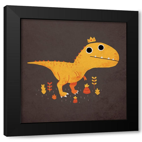 Tyrant Lizard King Black Modern Wood Framed Art Print with Double Matting by Buxton, Michael