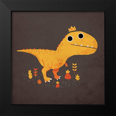 Tyrant Lizard King Black Modern Wood Framed Art Print by Buxton, Michael