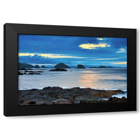 Island at Sunrise Black Modern Wood Framed Art Print with Double Matting by Burdick, Chuck