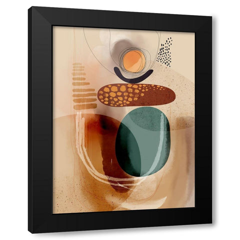 Dunes Black Modern Wood Framed Art Print by Banerjee, Ishita